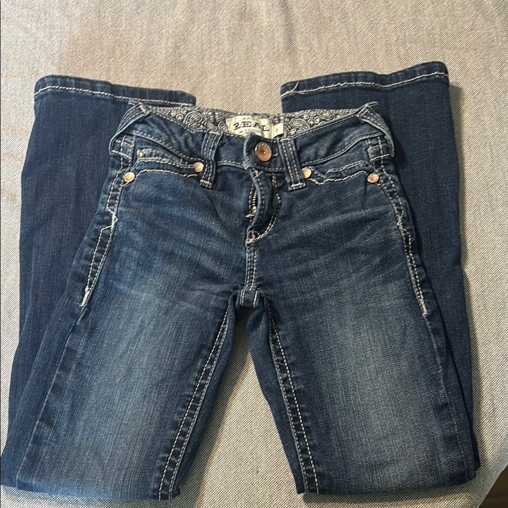 Ariat Blue Ankle Cropped Jeans with Modern Wash